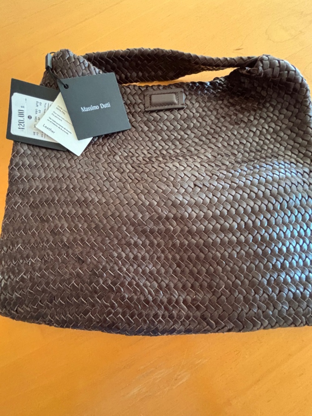 Massimu Dutti Braided Leather Bag